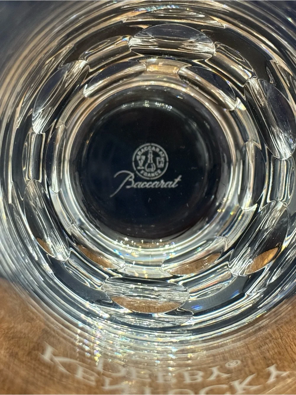 Baccarat Clear Kentucky Derby Etched Crystal Tumbler